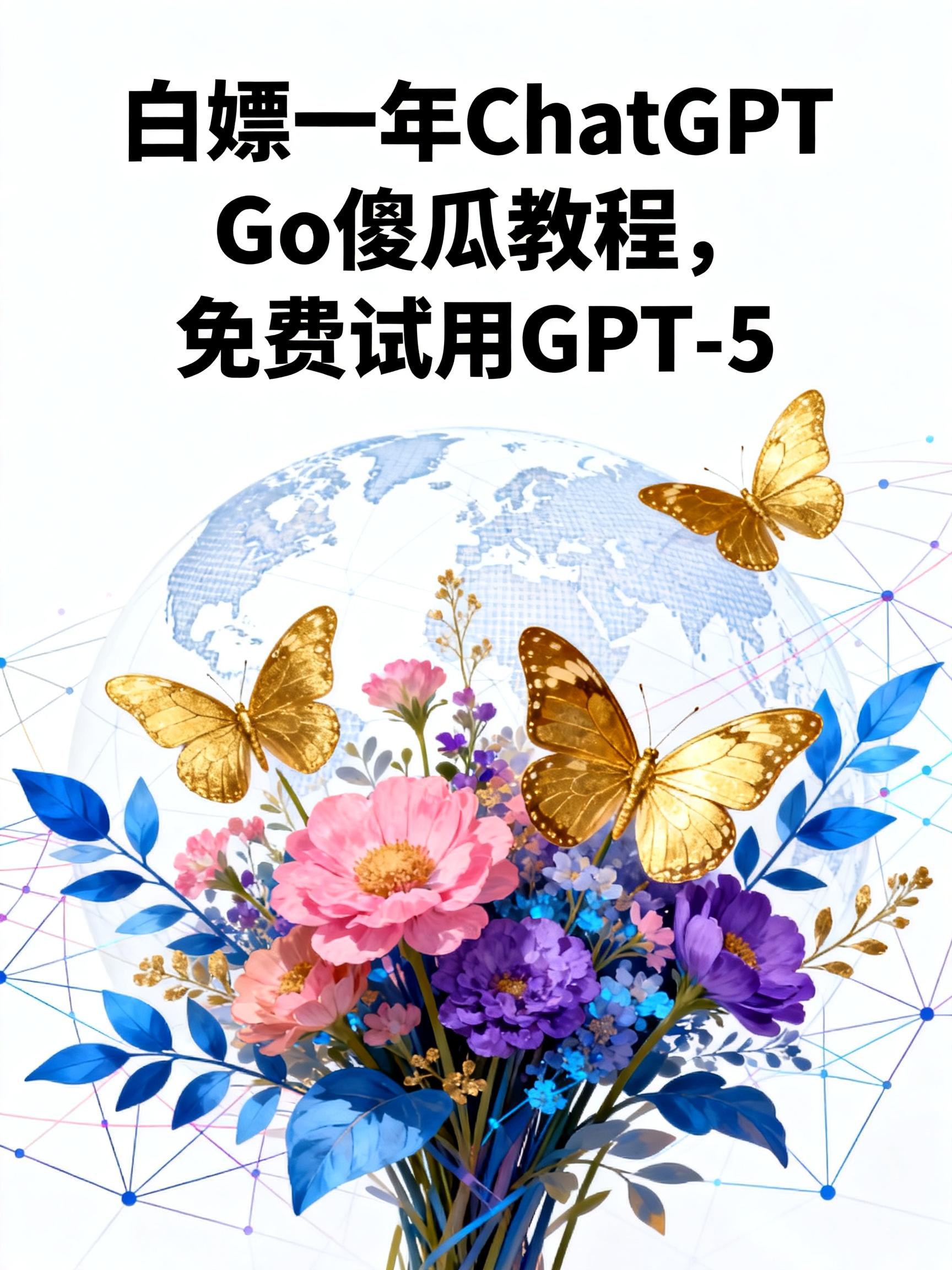 白嫖一年ChatGPT Go傻瓜教程，免费试用GPT-5
